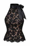 Blusa satín negra