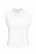 Blusa blanca cuello alto