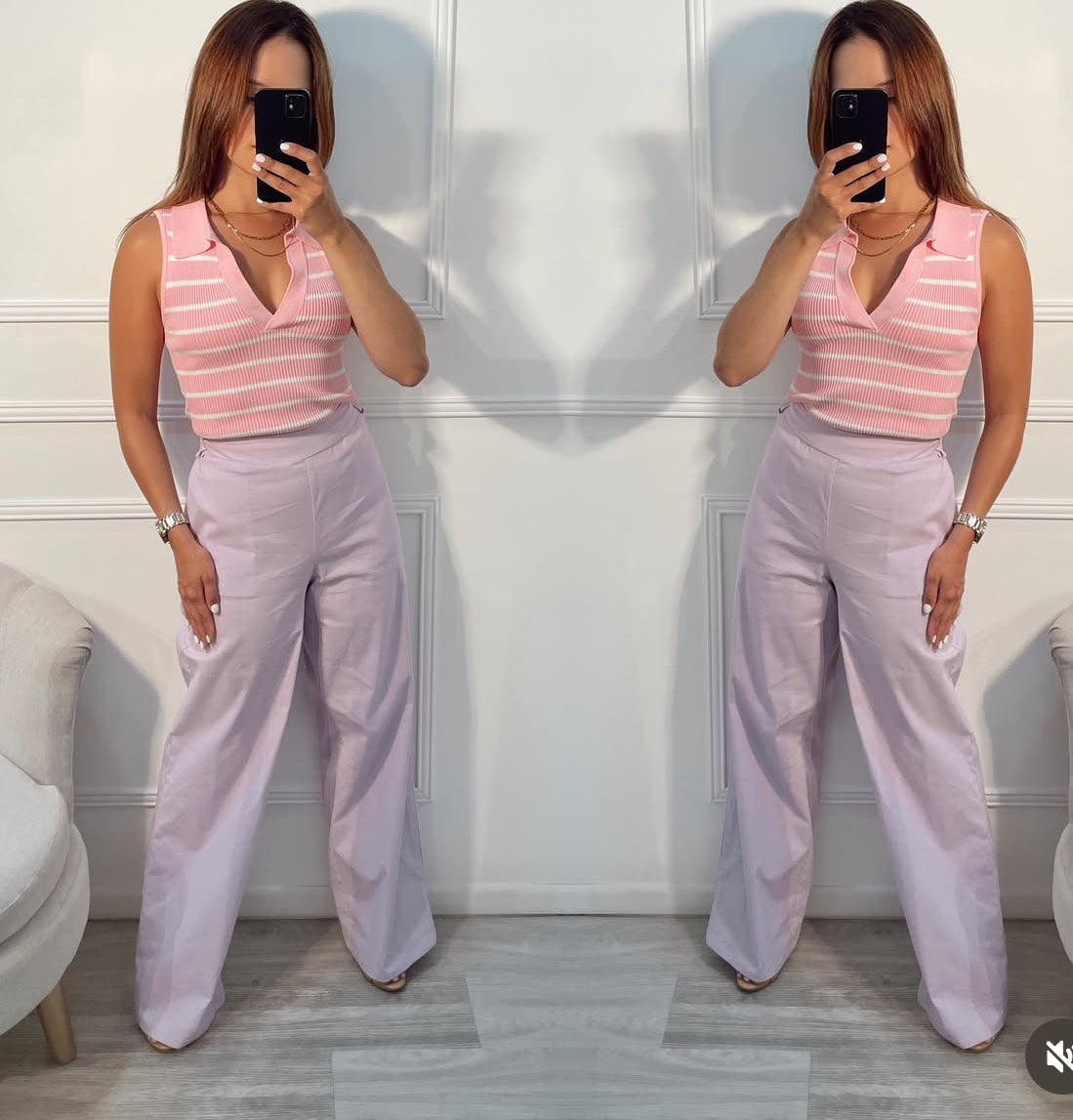 Pantalón lavanda lino