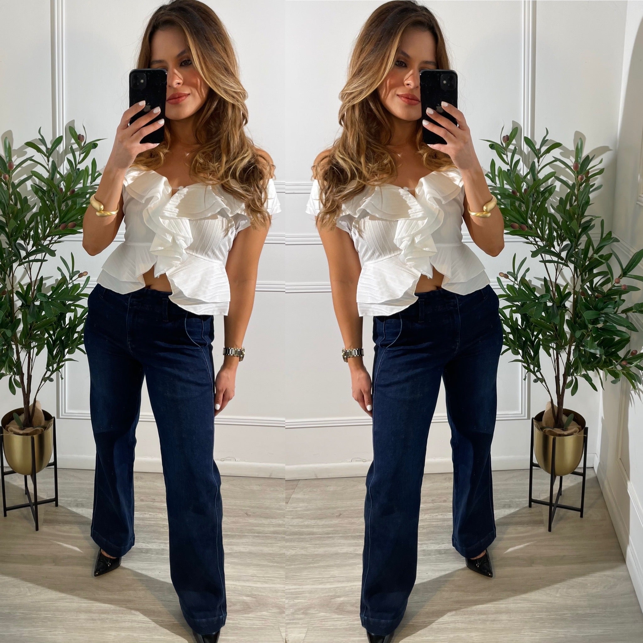 Blusa Blanca con vuelos