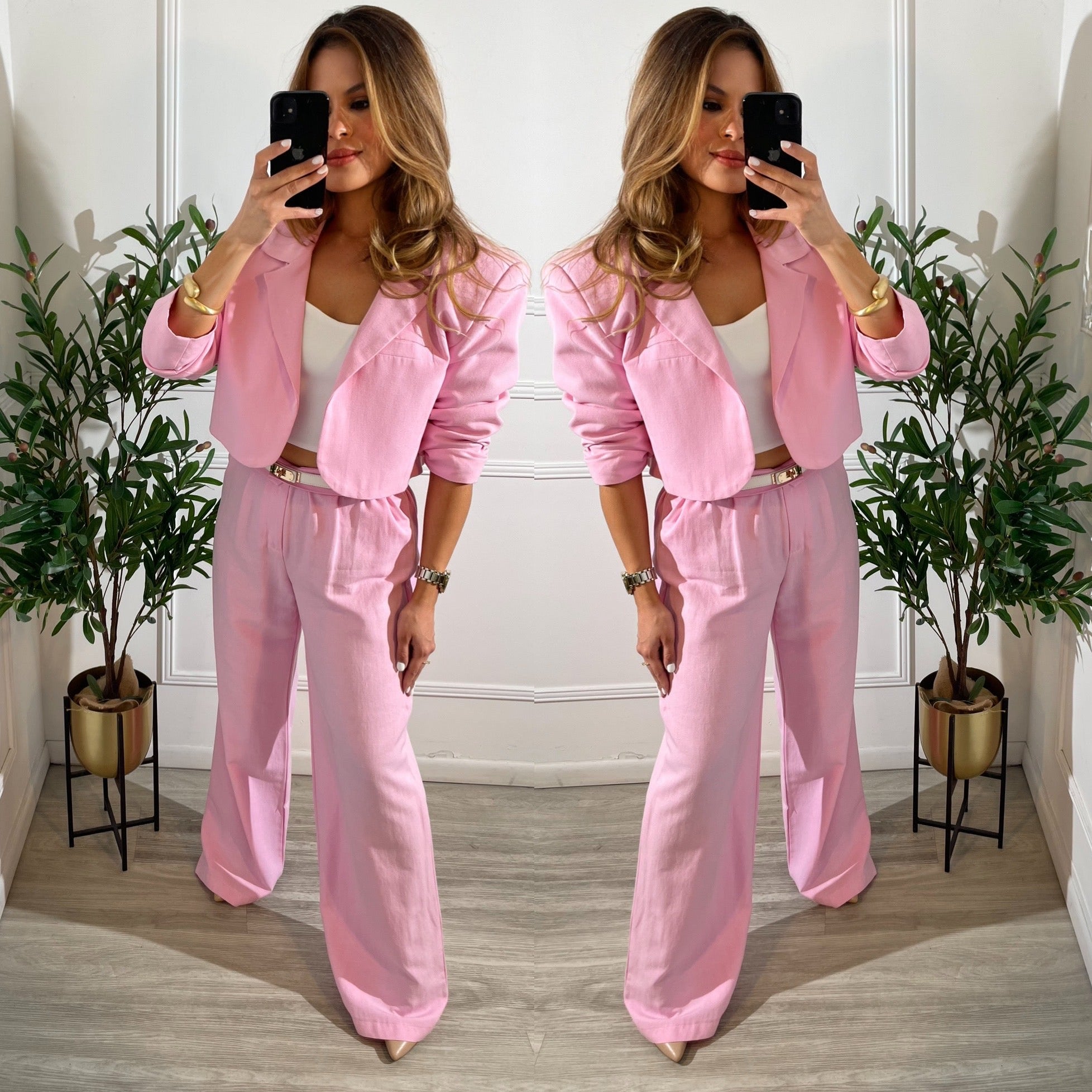 Set rosa Blazer y pantalón