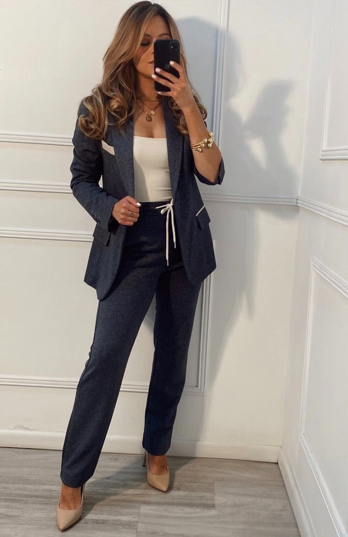 Set de blazer y jogger gris Oscuro