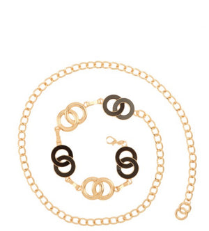 Fajón de cadena dorado con beige