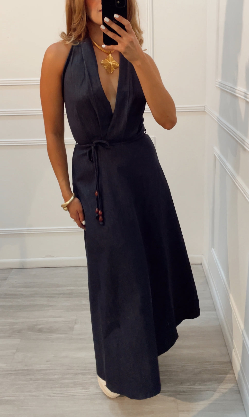 Vestido de Mezclilla espalda descubierta