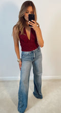 Blusa vino glitter espalda descubierta