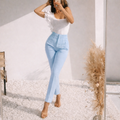 Pantalón celeste  con Pinzas