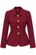 Blazer vino con broches dorado