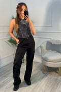 Bodysuit brillante negro