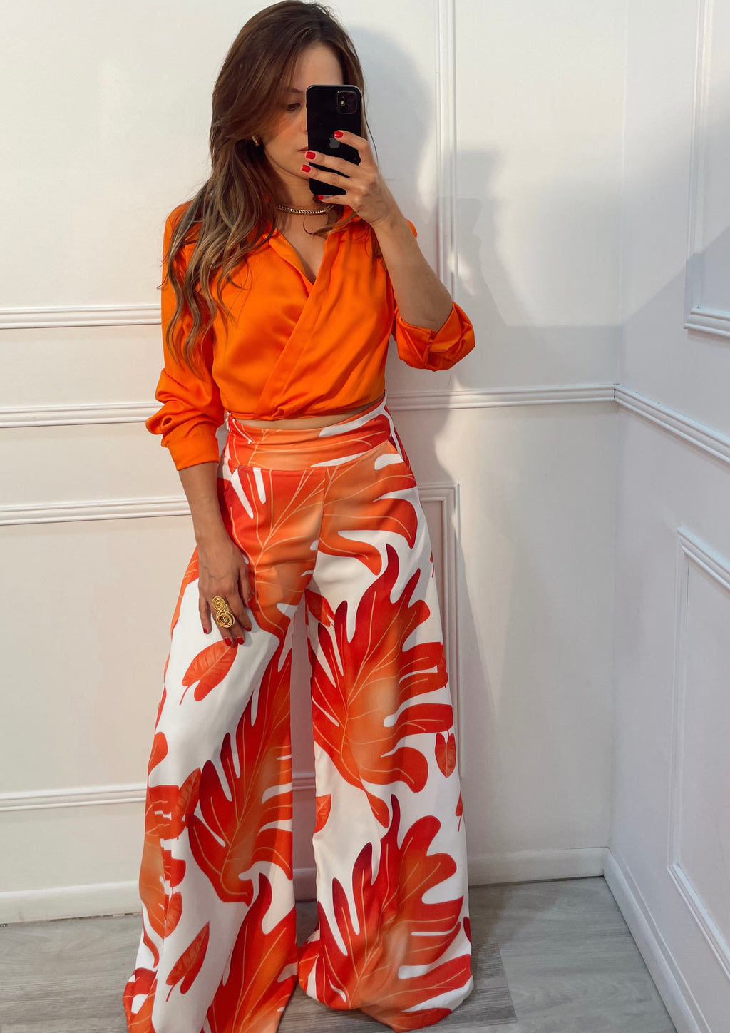 Blusa Camisera Naranja
