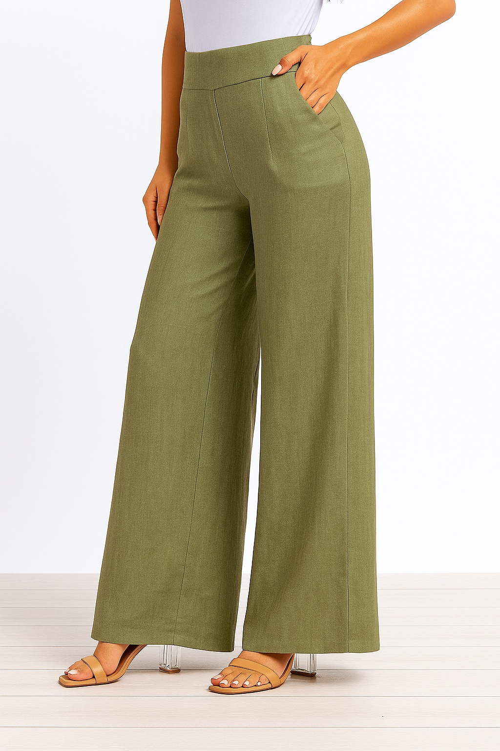 Palazzo fit perfecto verde Olivo