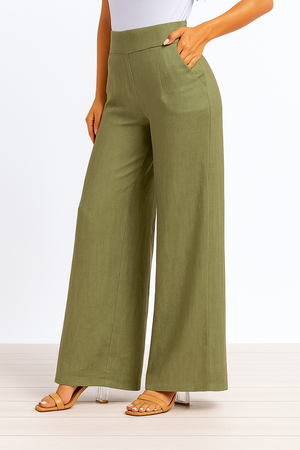 Palazzo fit perfecto verde Olivo