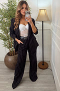 Blazer negro de rayas