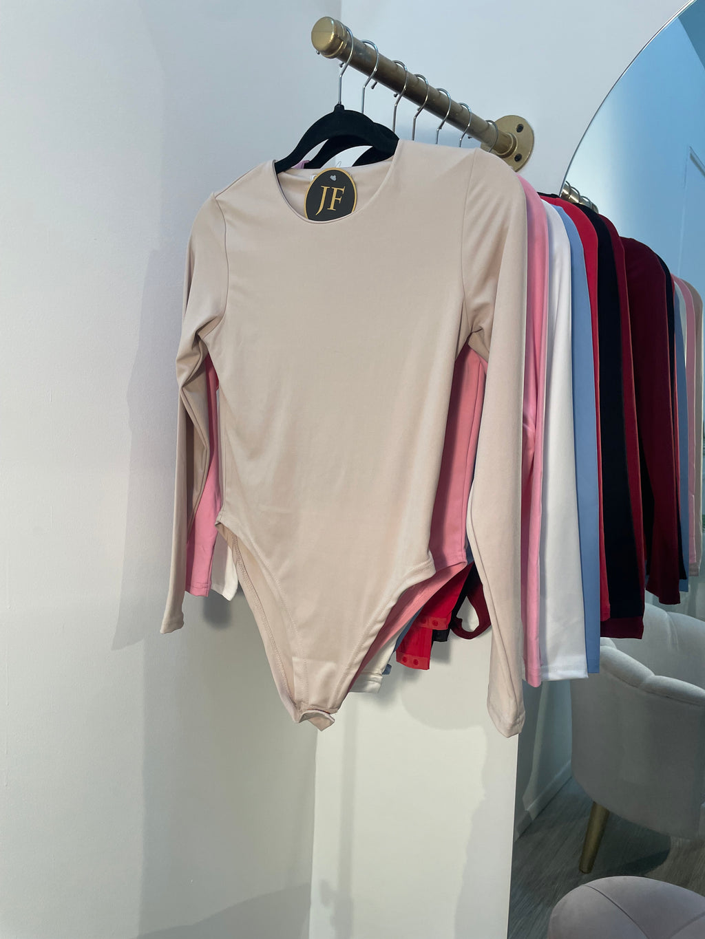 Body Beige básico manga larga