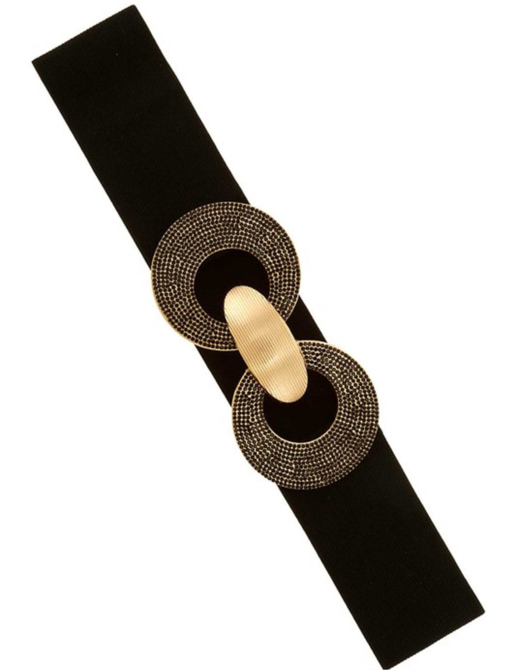 Fajón elástico negro hebilla dorada