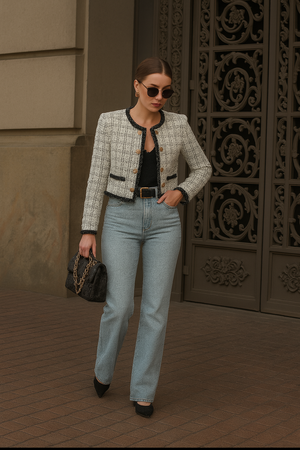 Blazer de tweed gris