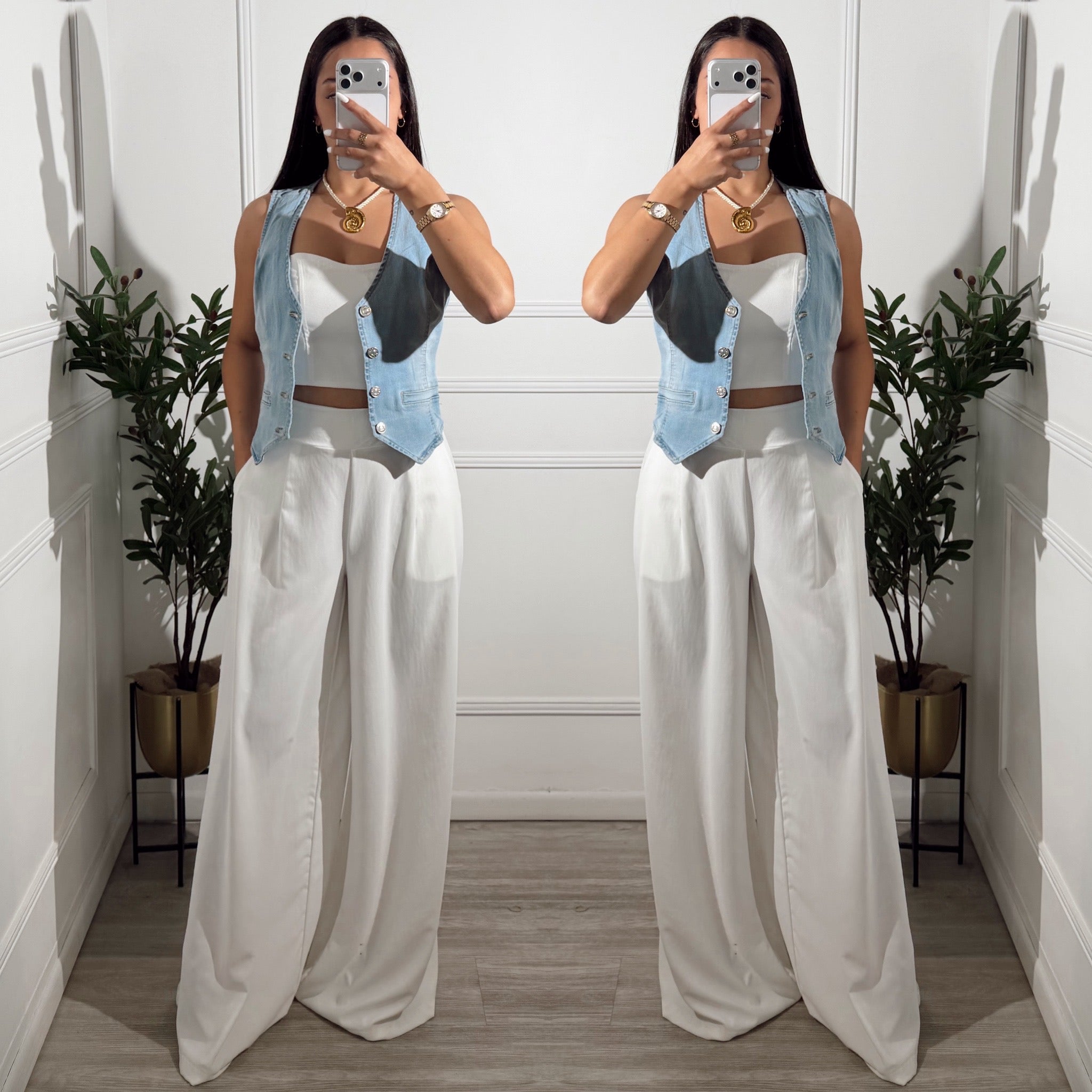 Palazzo fit perfecto blanco