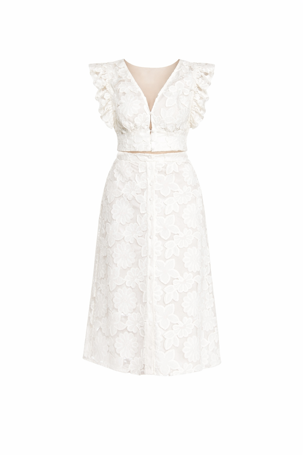 Set Blanco blusa falda larga