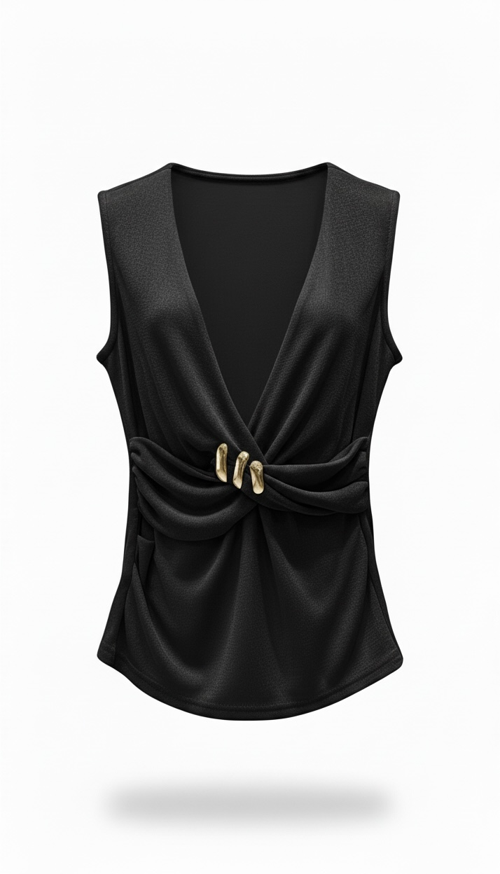 Blusa Negra con abertura