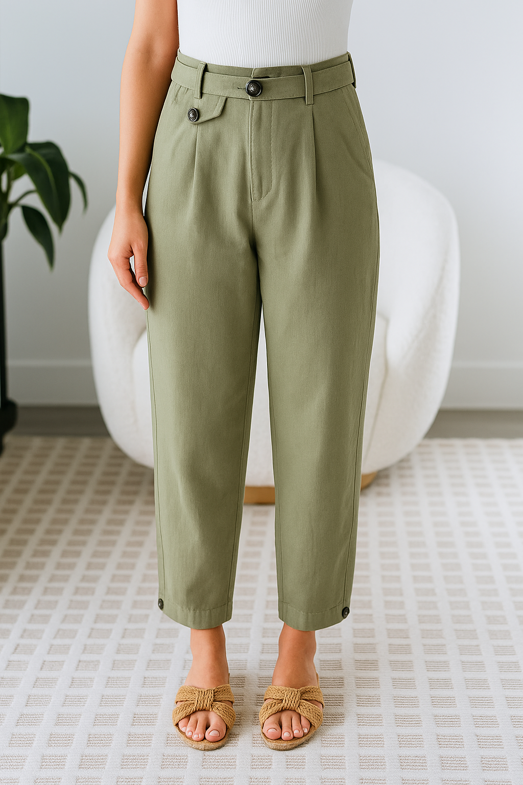 Pantalón Verde Lino