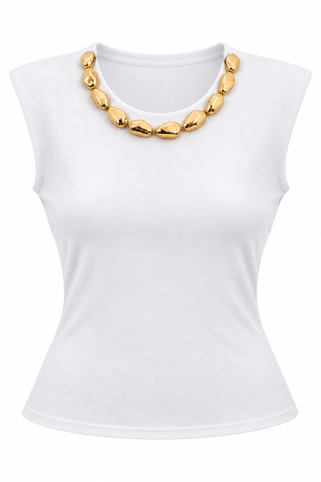 Blusa blanca con collar incorporado