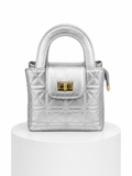 Mini bag acolchado metálico - Plata