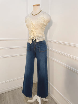 Blusa Beige Tirante con lazos