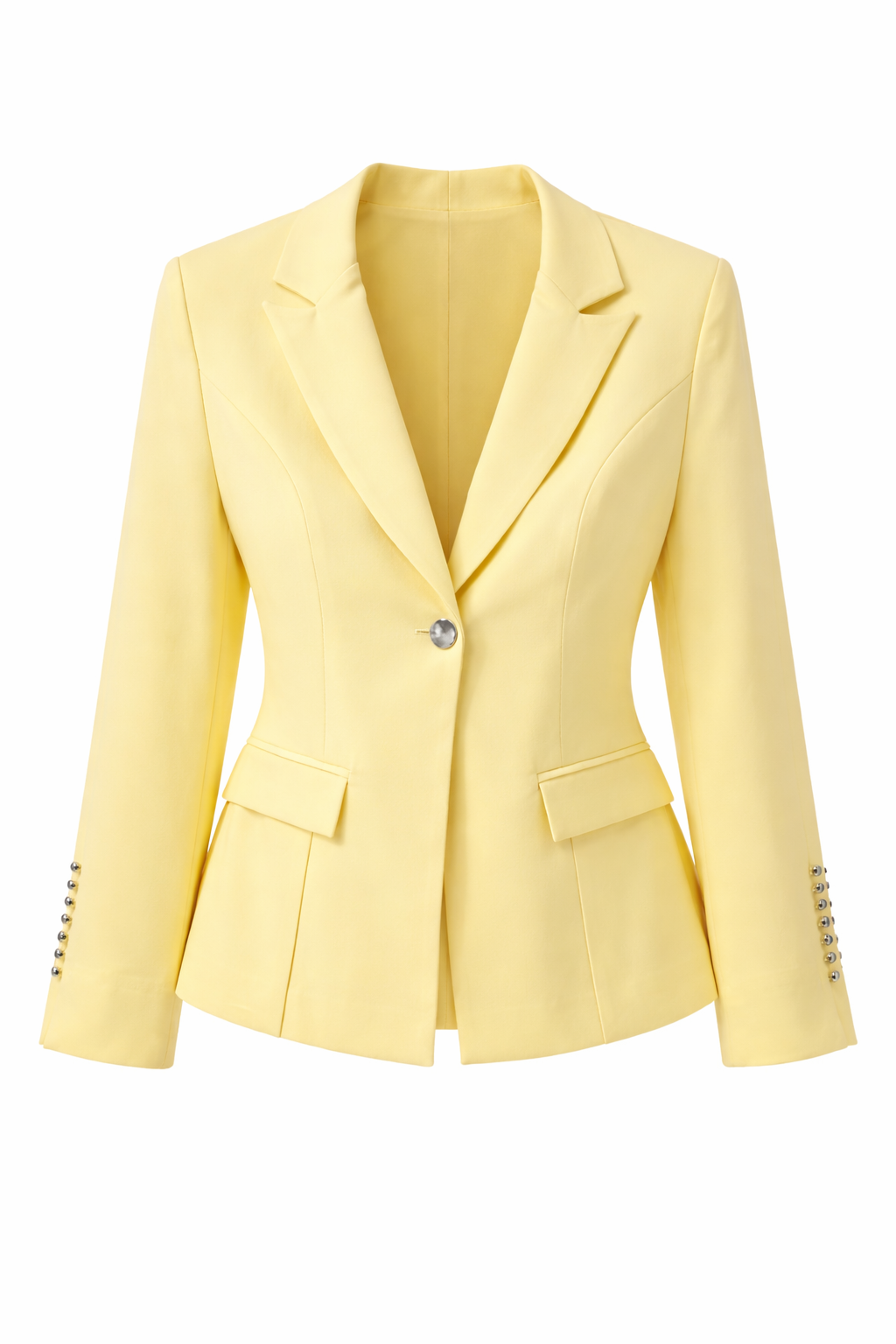 Blazer amarillo detalle en mangas