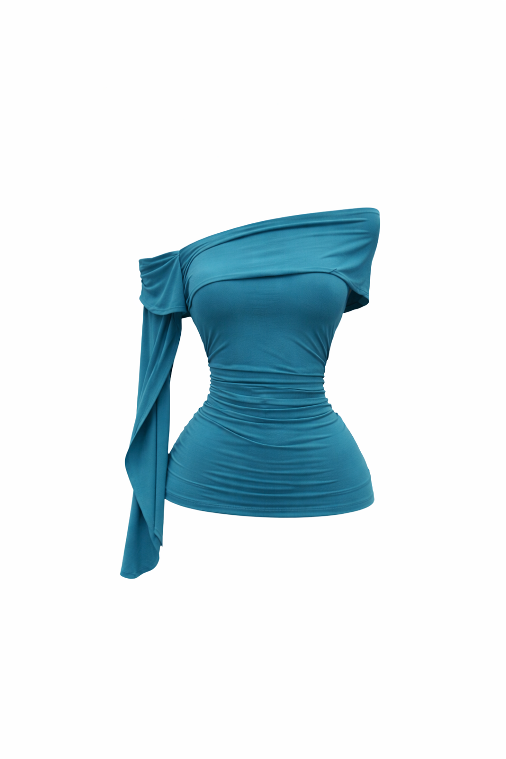 Blusa Turquesa hombros caídos