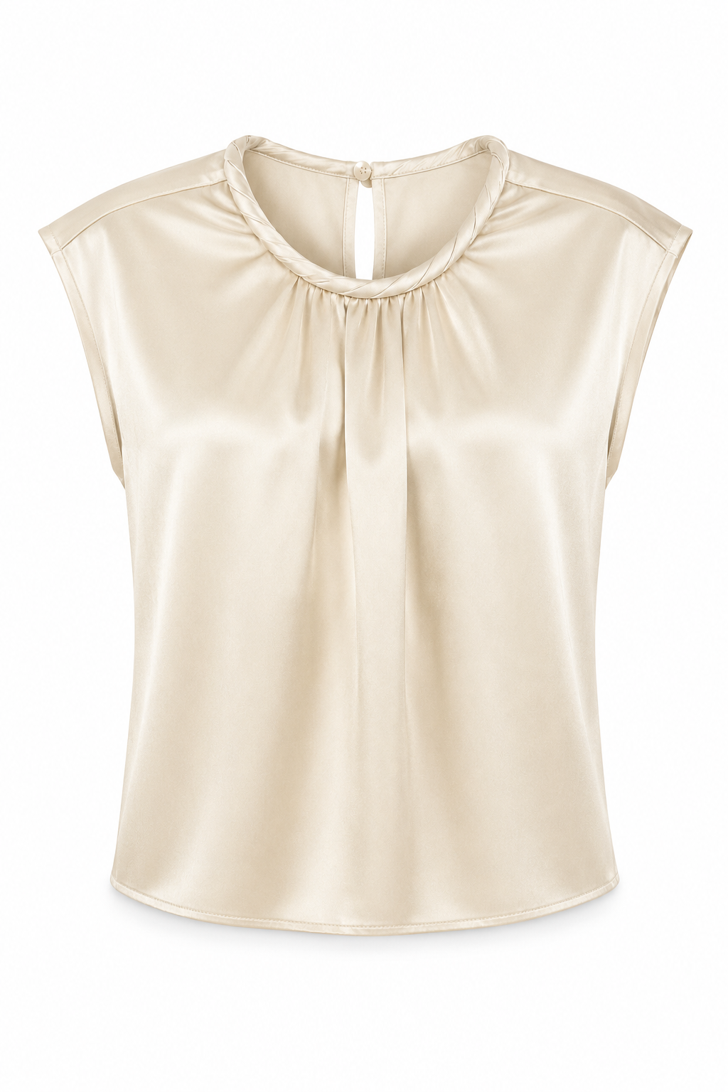 Blusa champagne trenzada