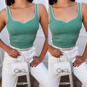 Blusa cuello V verde