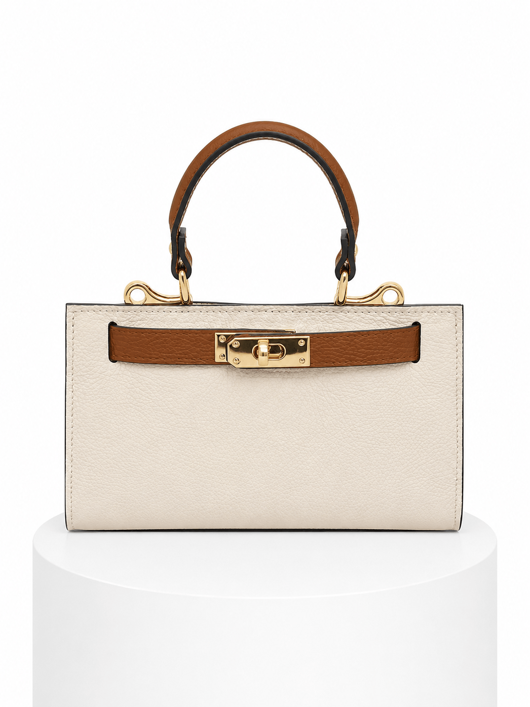 Mini bag estructurado bicolor - Beige/Camel