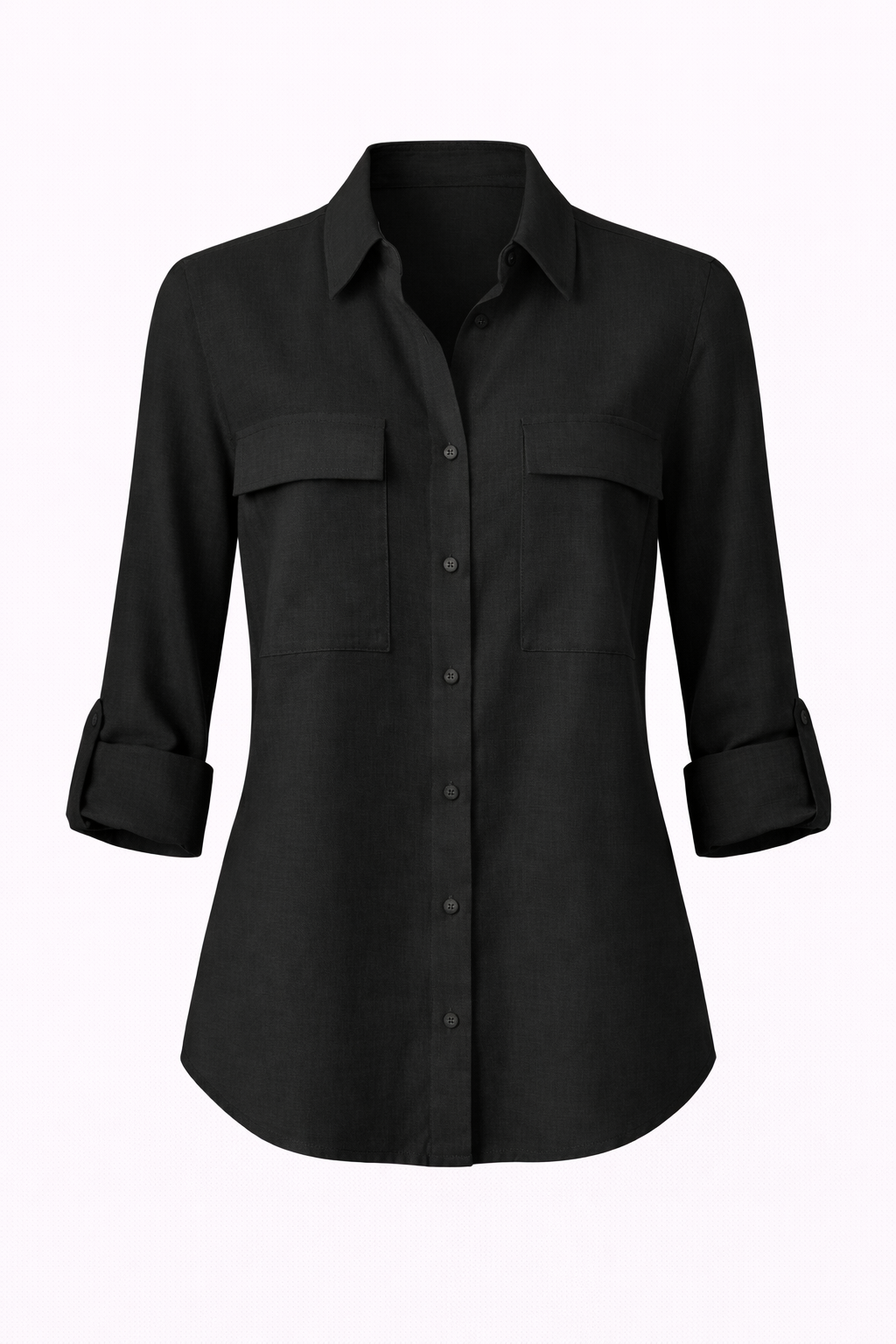 Blusa Negra con bolsas manga tres Cuartos