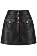 Falda short de cuerina negra