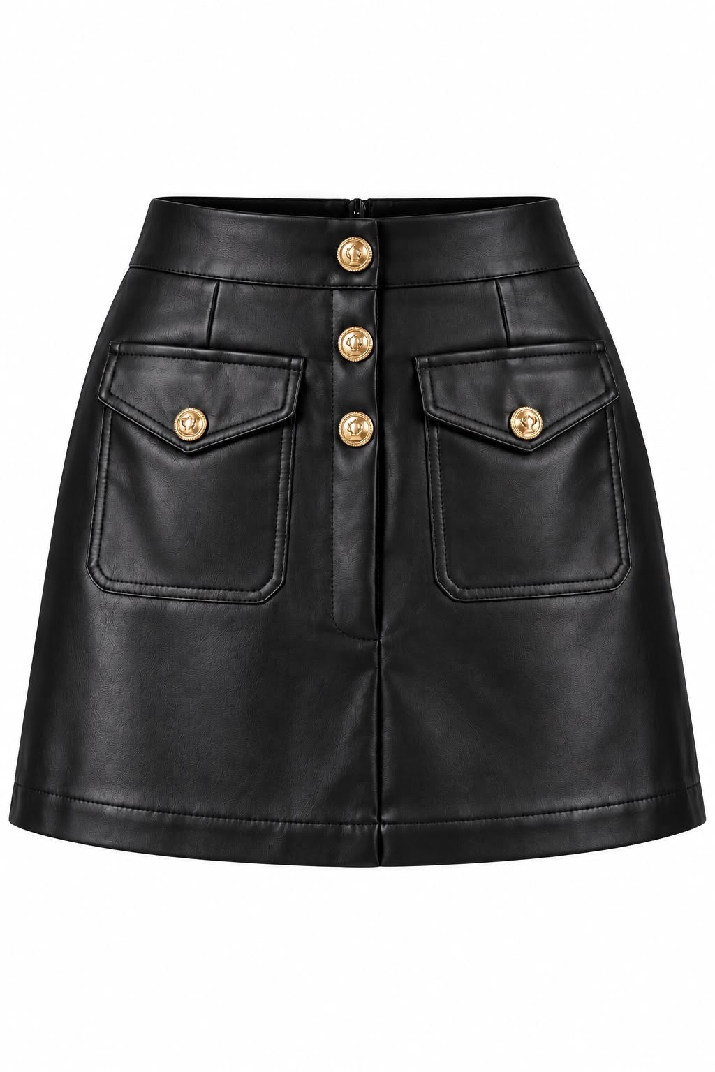 Falda short de cuerina negra