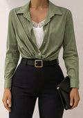 Blusa verde manga larga