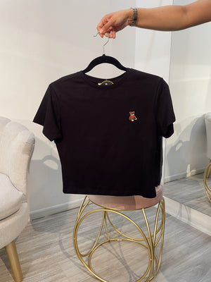 Camiseta negra de oso color