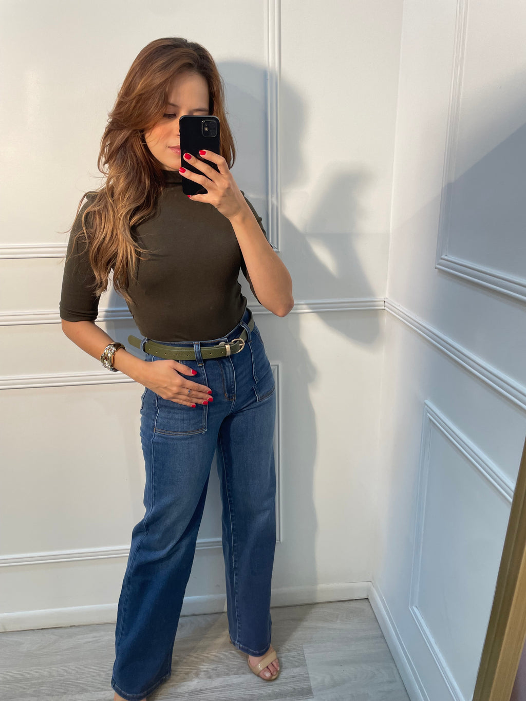 Blusa Verde manga tres cuartos
