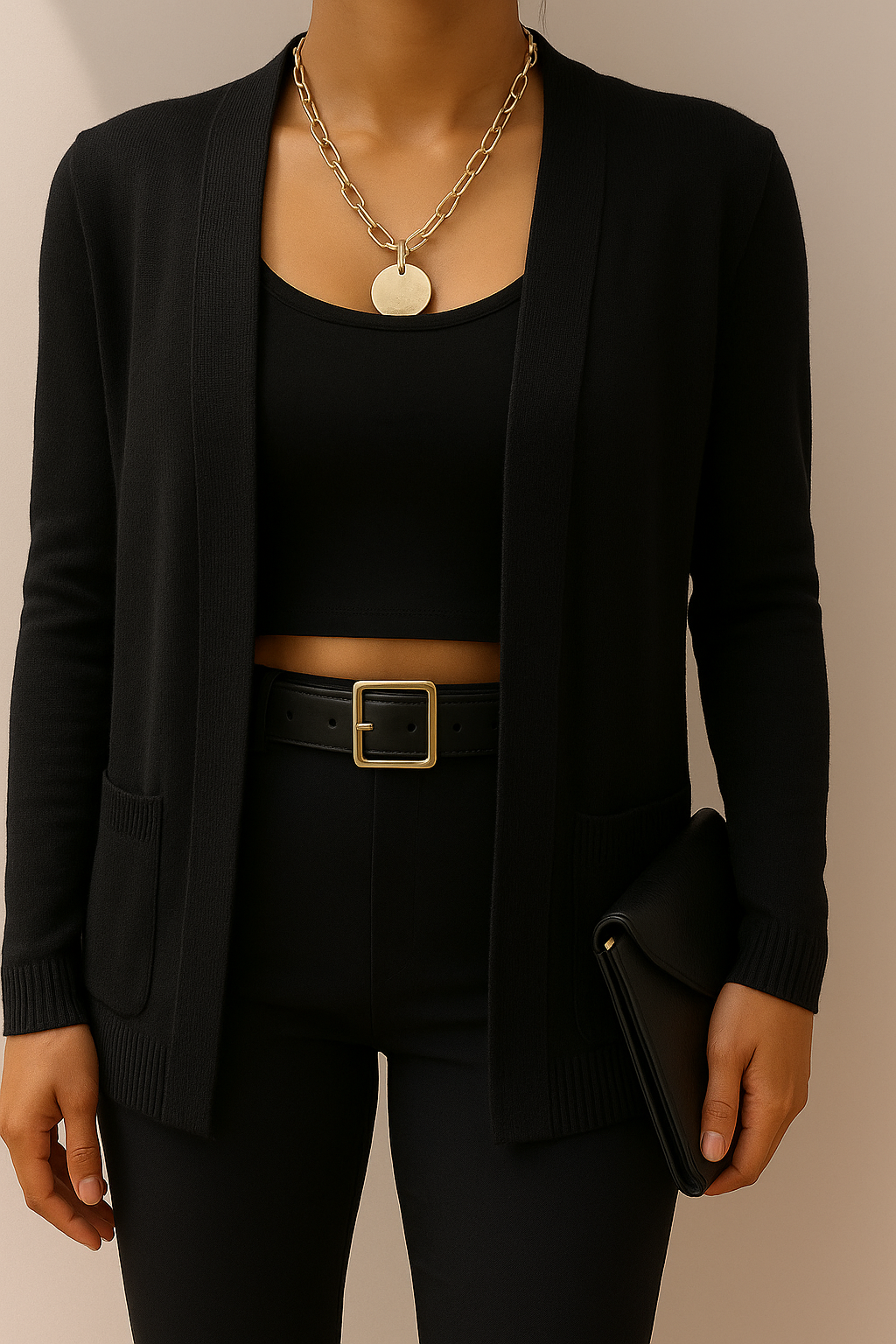 Cardigan negro clásico