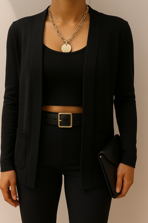 Cardigan negro clásico