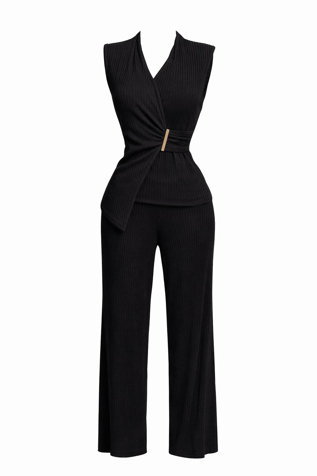 Set Negro Pantalón Blusa cruzada