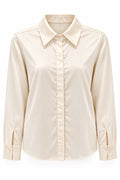 Blusa de satín marfil