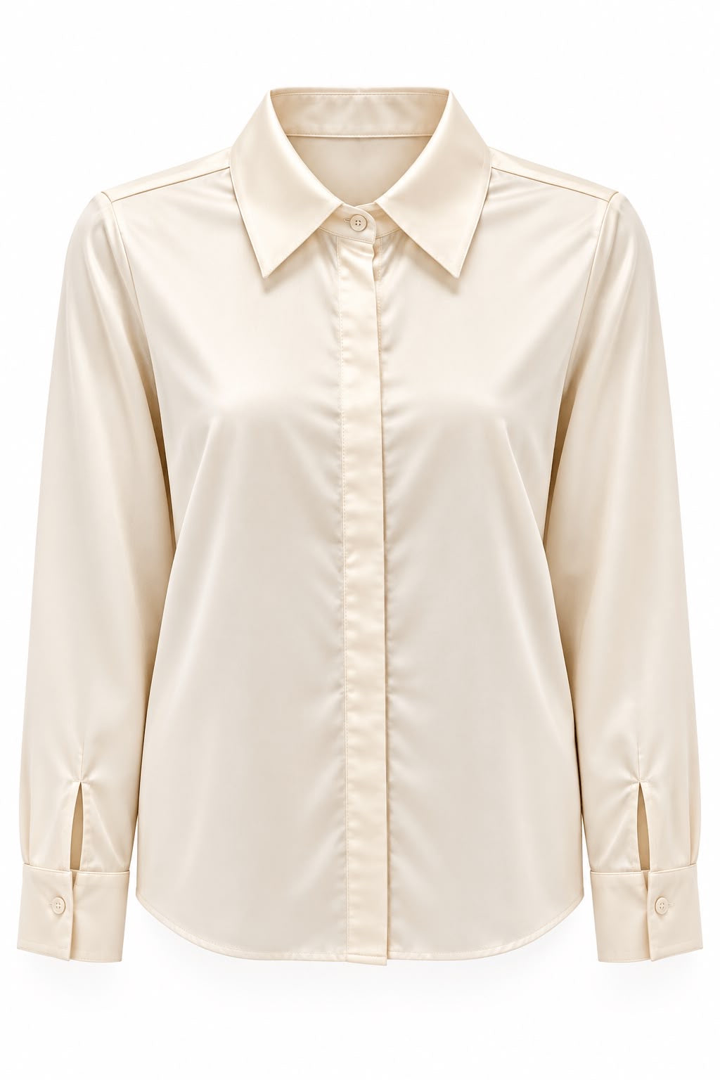 Blusa de satín marfil