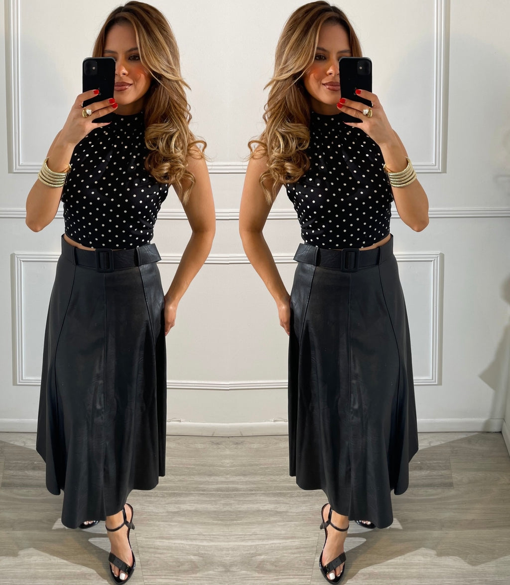 Blusa Negra Lunares