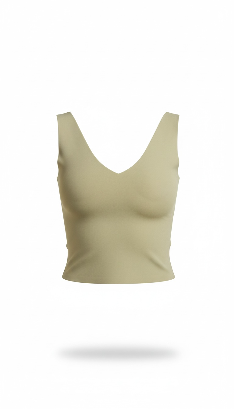 Blusa Verde Olivo cuello V tirante grueso