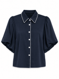 Blusa Manga Bombacha · Azul
