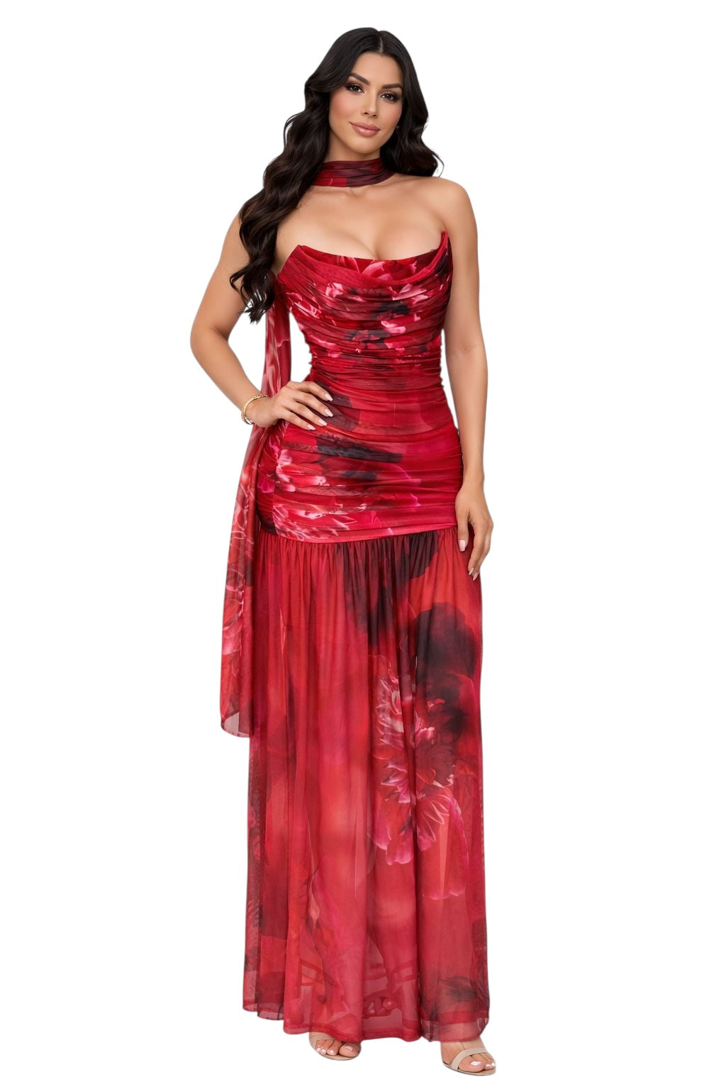Vestido Rojo estampado