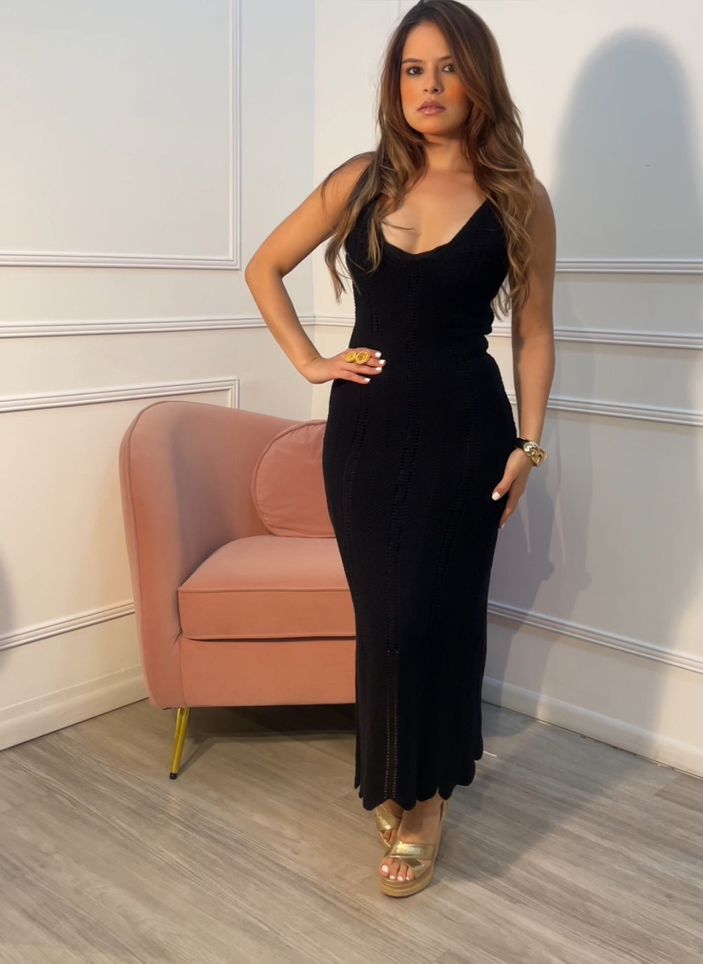 Vestido Negro bordado