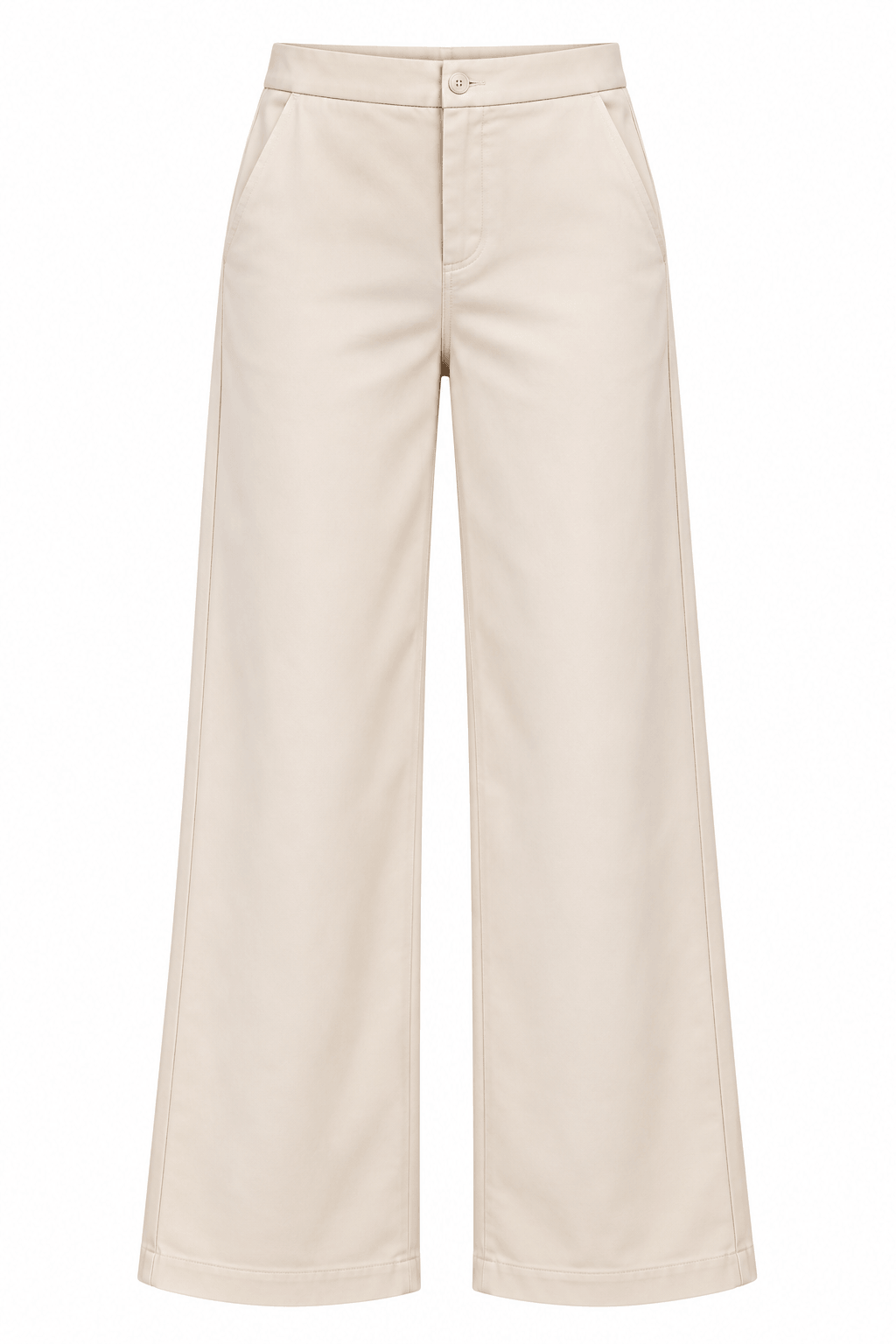Pantalón satín brillante beige