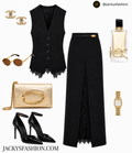 Set de chaleco y Falda negro