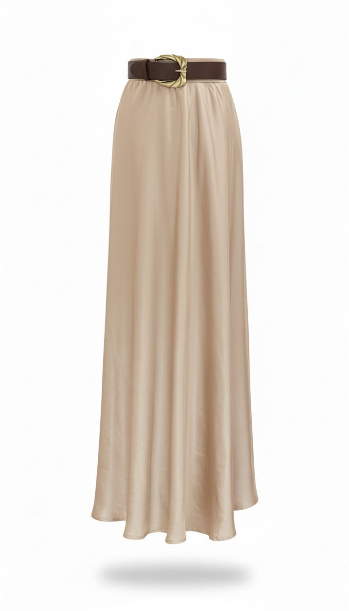 Falda Camel Satín Faja
